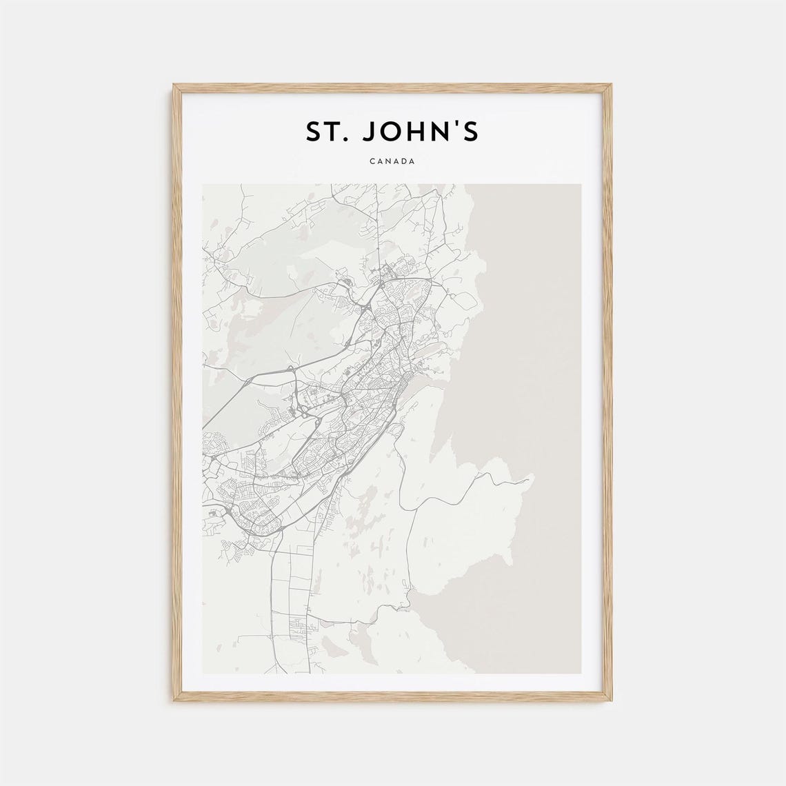 St. John's Canada City Street Map Scandinavian Minimalist Poster
