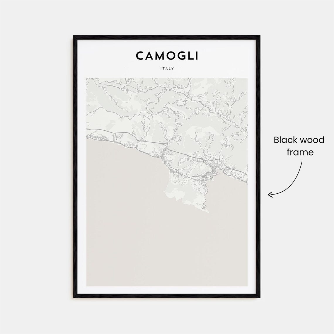Camogli Italy Minimalist Coastal Street Map Modern Wall Art Decor - Image 3