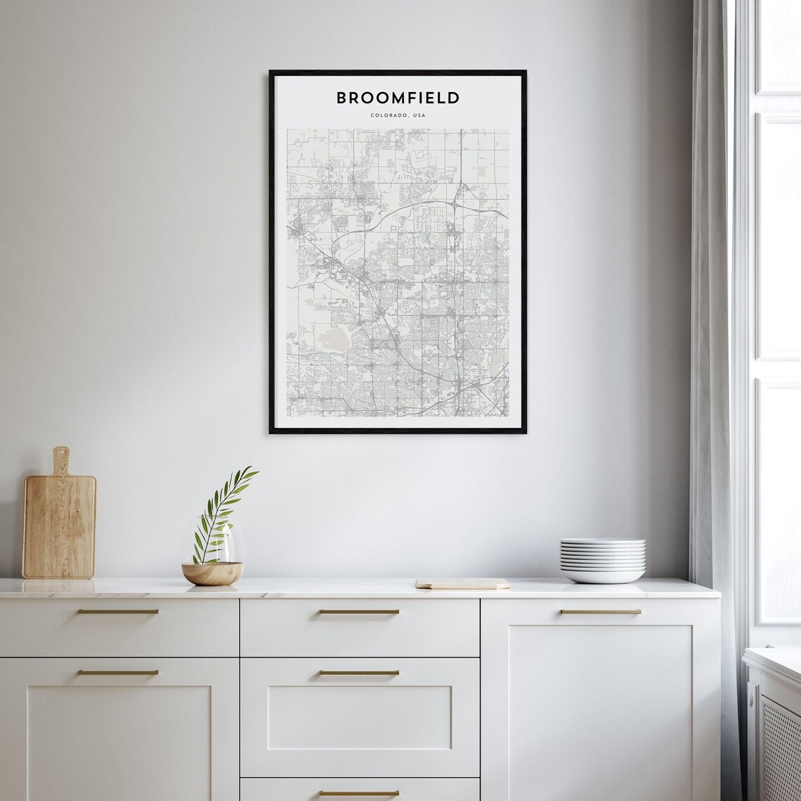 Broomfield Colorado Minimalist Line Map City Street Art Poster - Image 2
