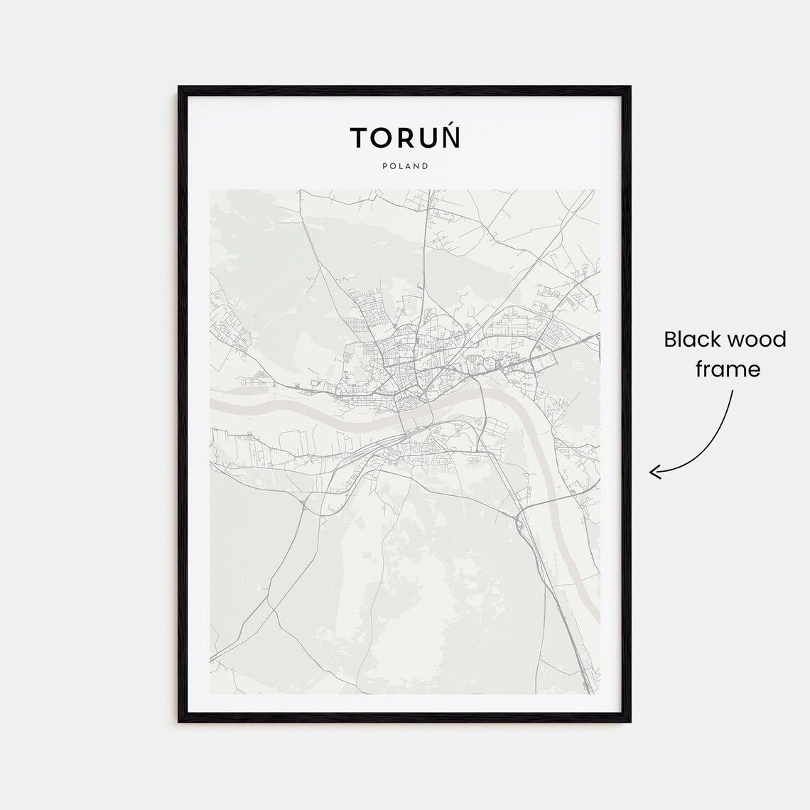 Toruń Poland Modern Minimalist City Street Map Travel Art Poster - Image 3