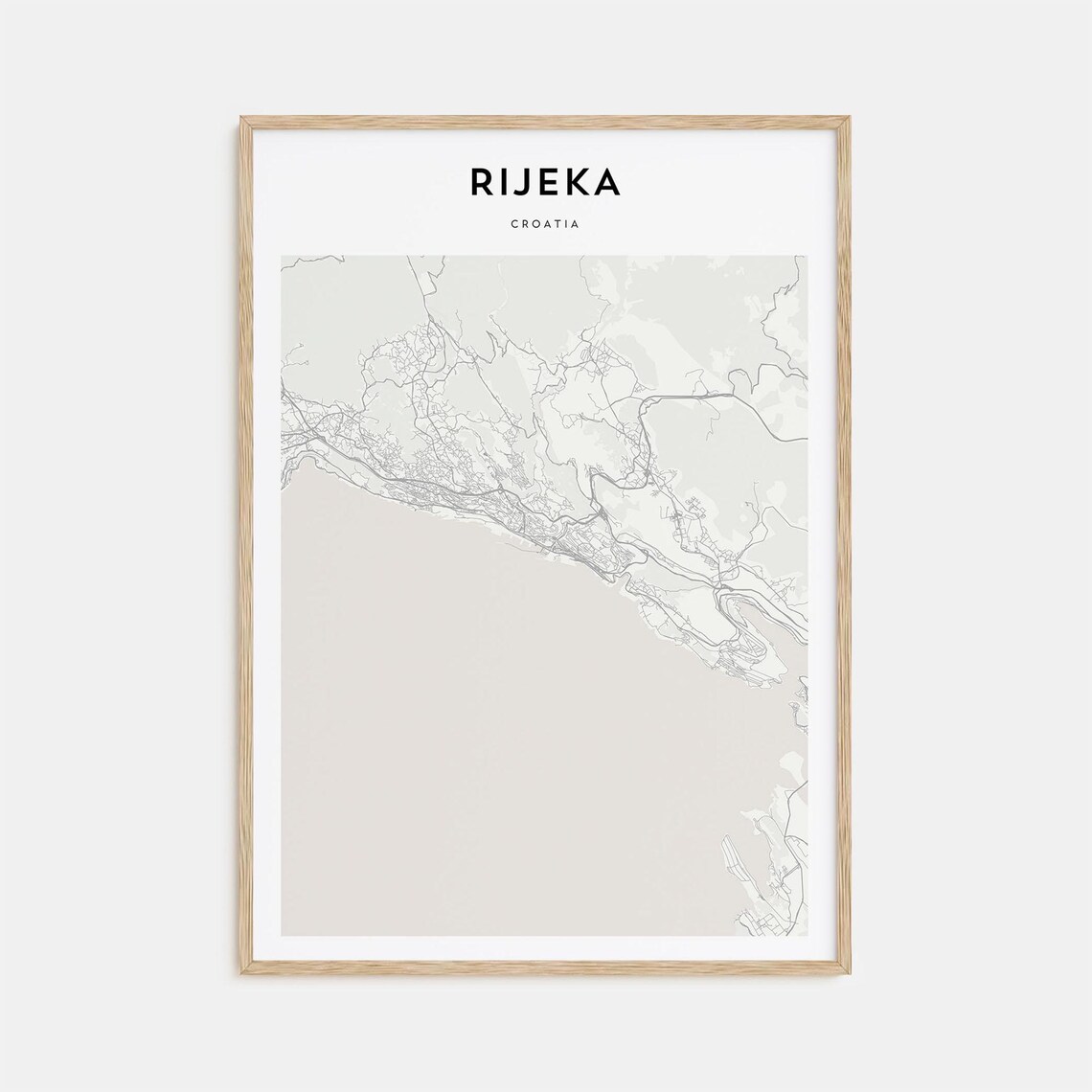Rijeka Croatia Modern Minimalist City Map Line Art Travel Poster