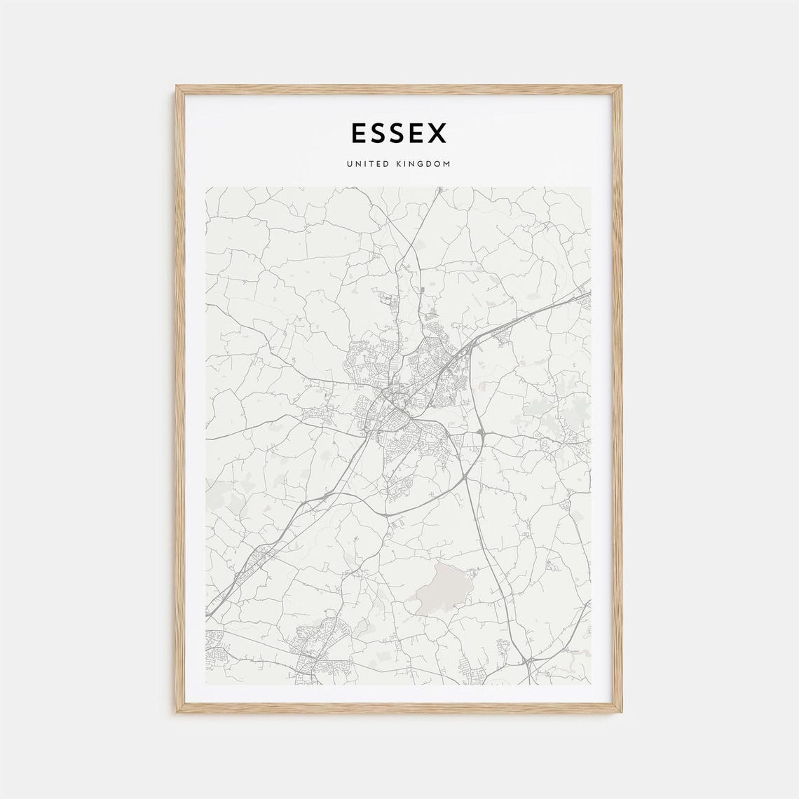 Essex United Kingdom Minimalist County Street Map Poster Wall Decor