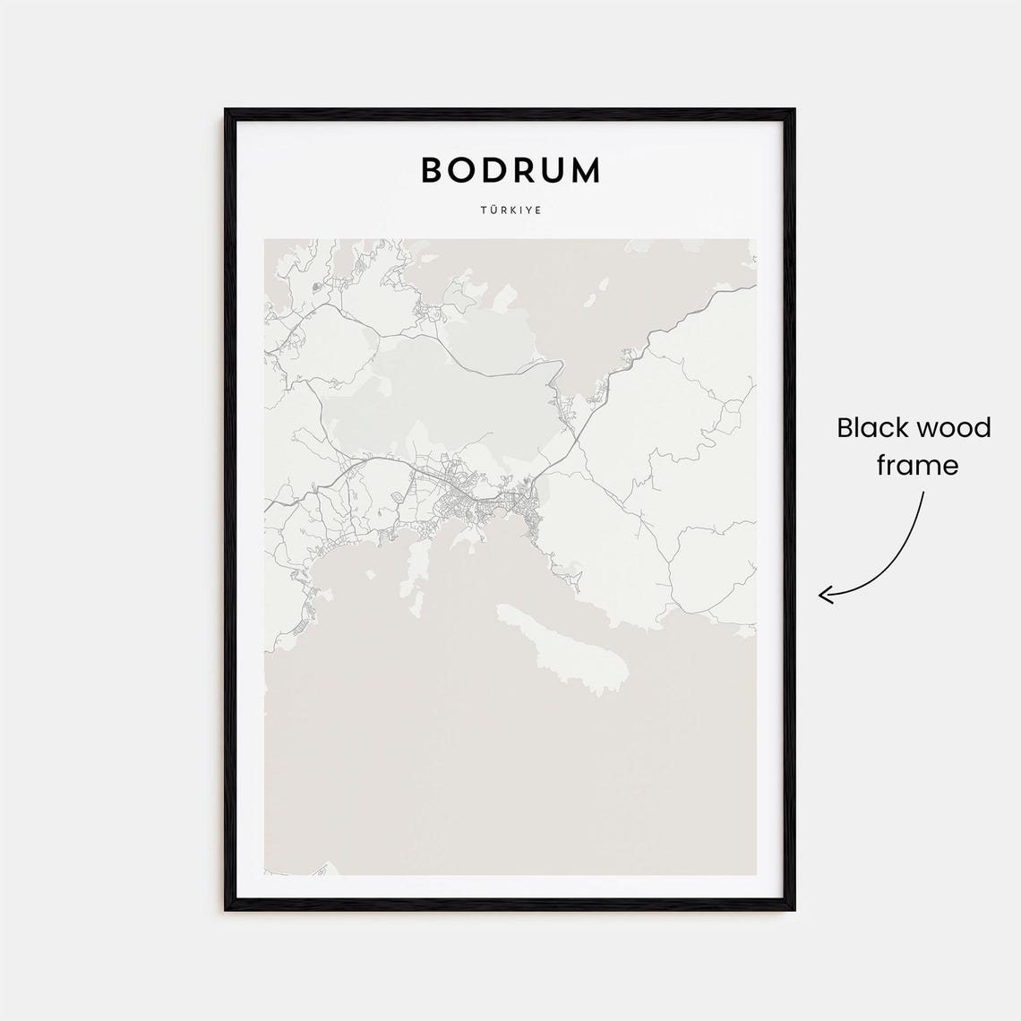 Bodrum Turkiye Minimalist Coastal Map Line Art Travel Poster - Image 3