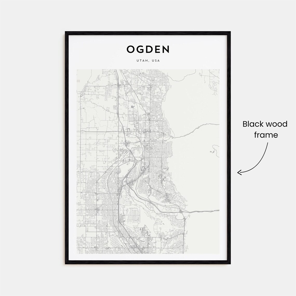 Ogden Utah Wasatch Range Minimalist City Street Map Travel Poster - Image 3