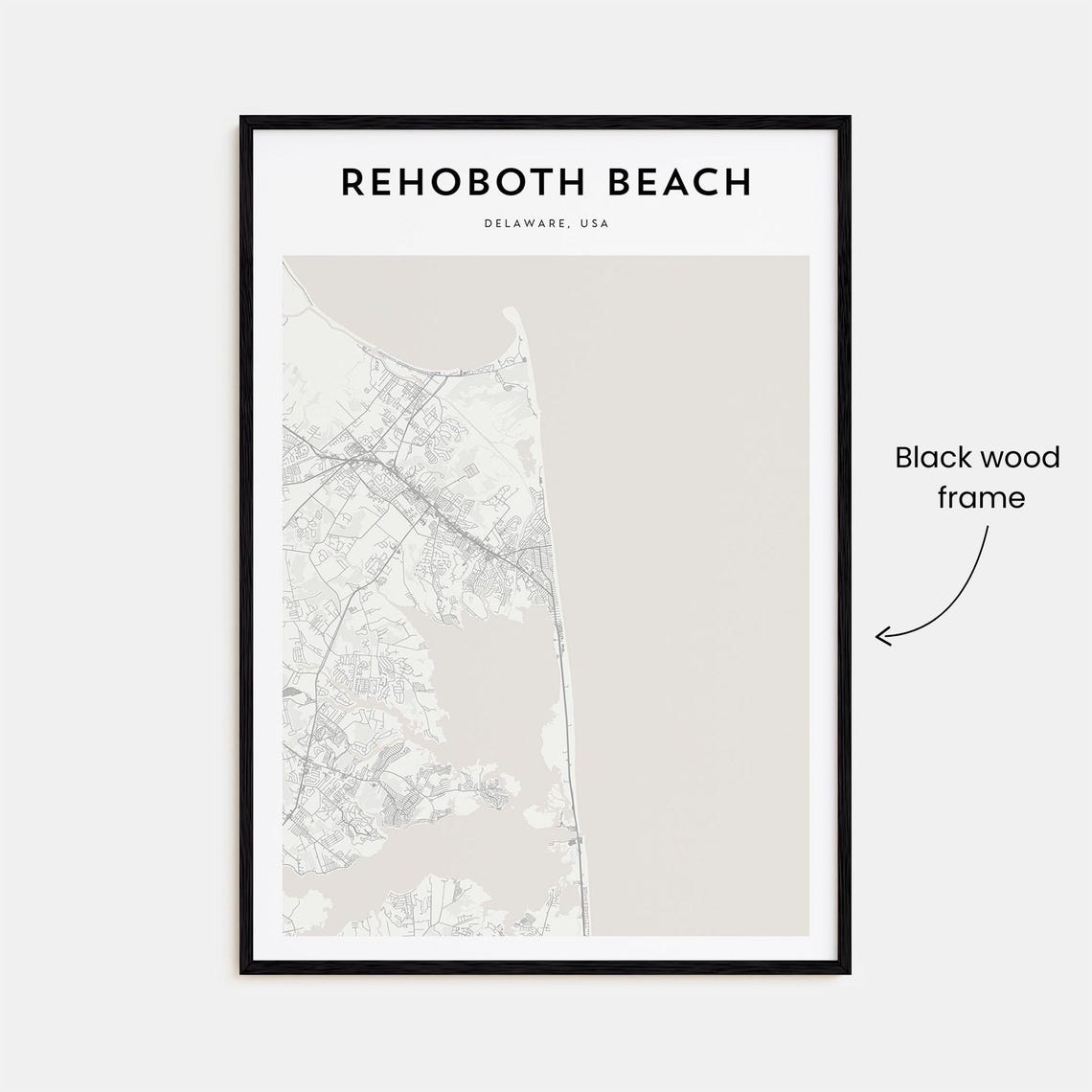 Rehoboth Beach Delaware Minimalist Beach Town Map Travel Poster - Image 3