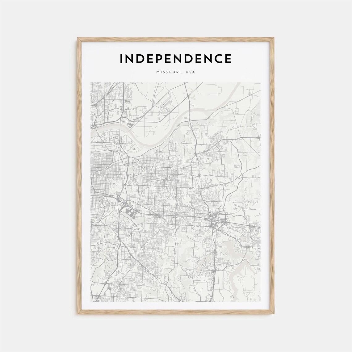 Independence Missouri USA Minimalist City Street Map Art Print