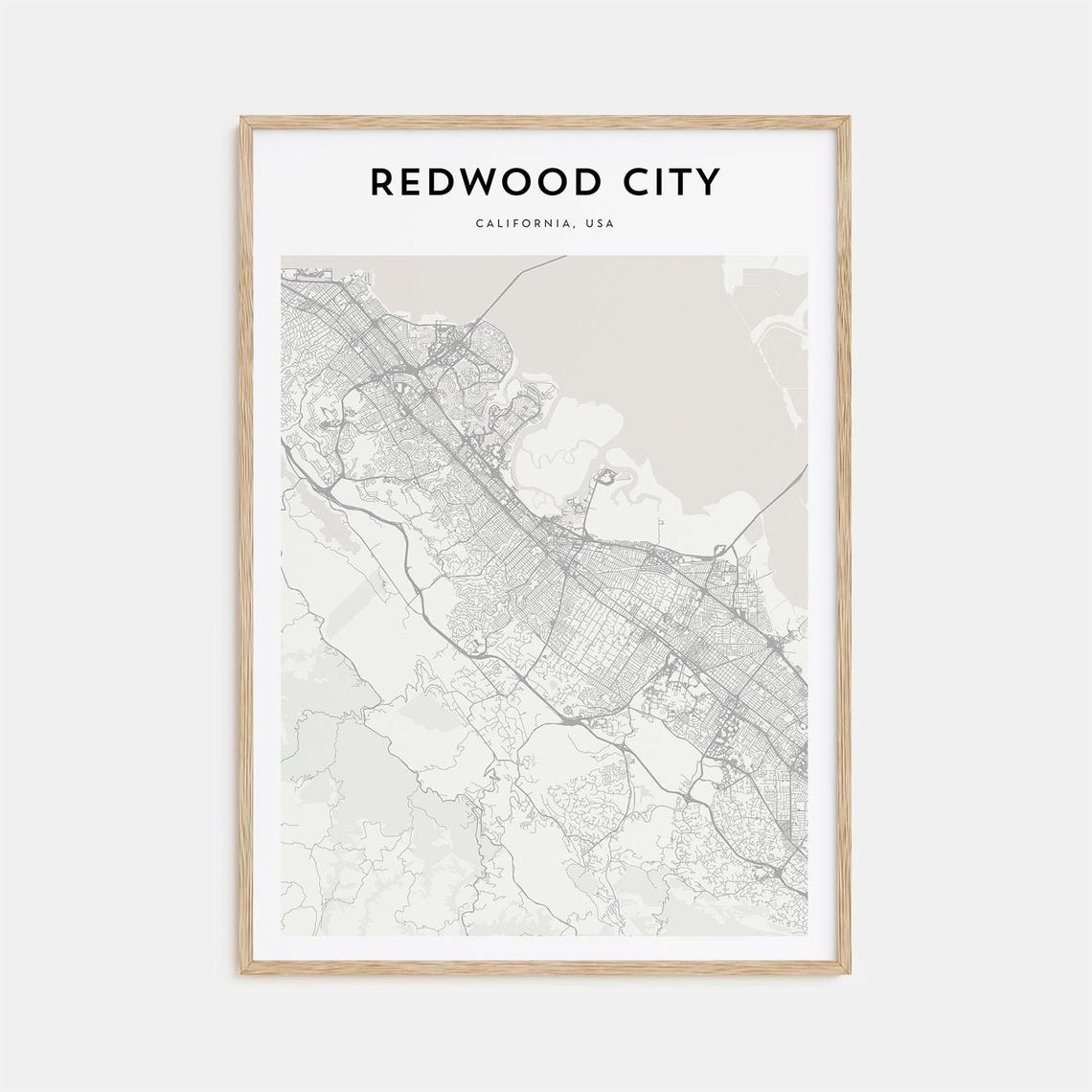 Redwood City Map Poster Redwood City Map Print Redwood City Personalized Map Art Redwood City Wall Art California Usa