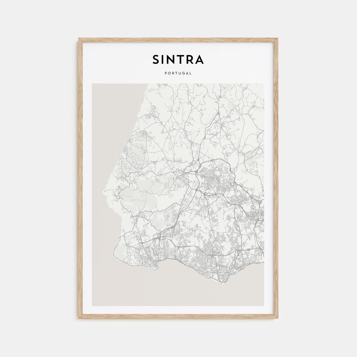 Sintra Portugal Scandinavian Minimalist Coast Map Travel Poster