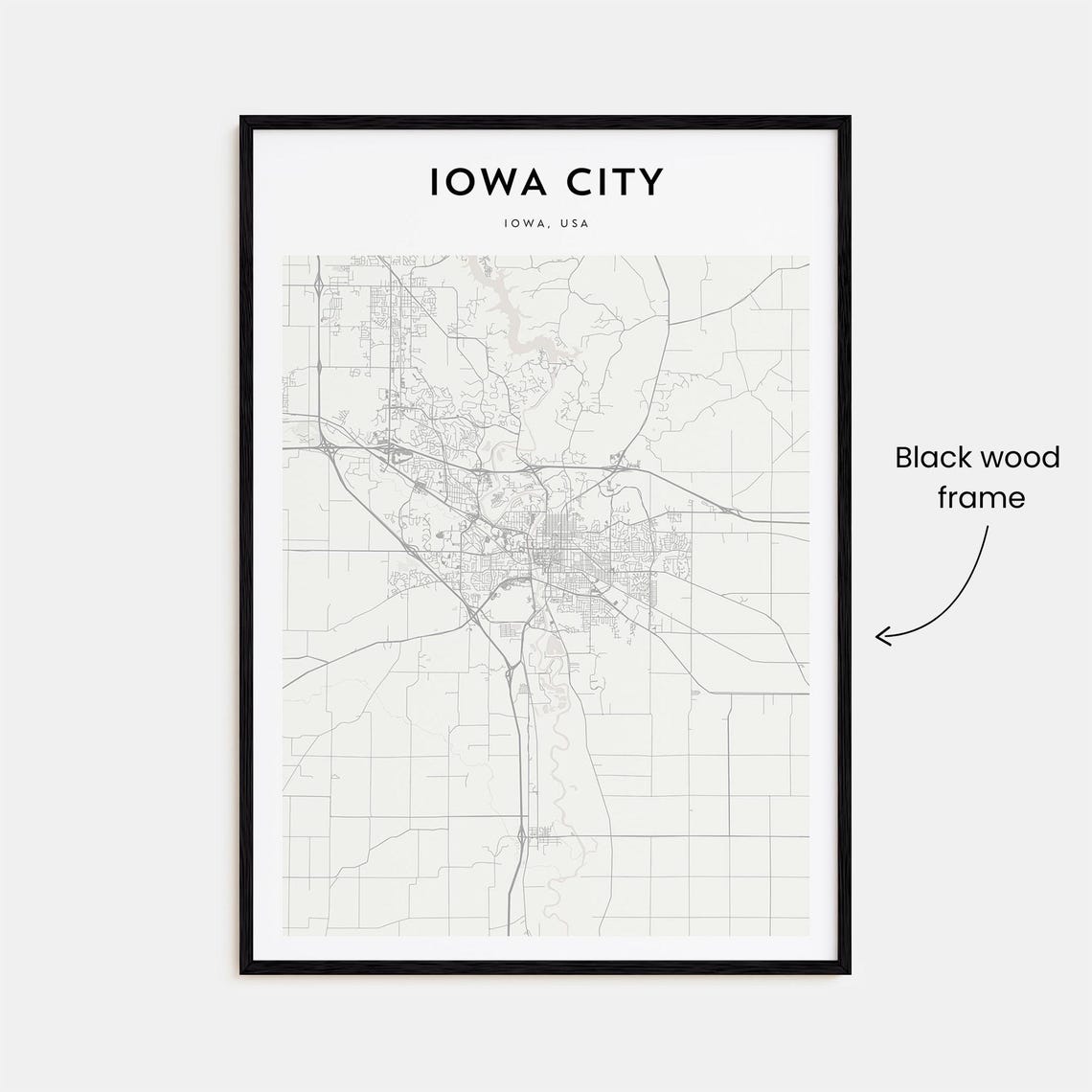 Iowa City Map Poster Iowa City Map Print Iowa City Personalized Map Art Iowa City Wall Art Iowa City Travel Print Iowa Usa - Image 3