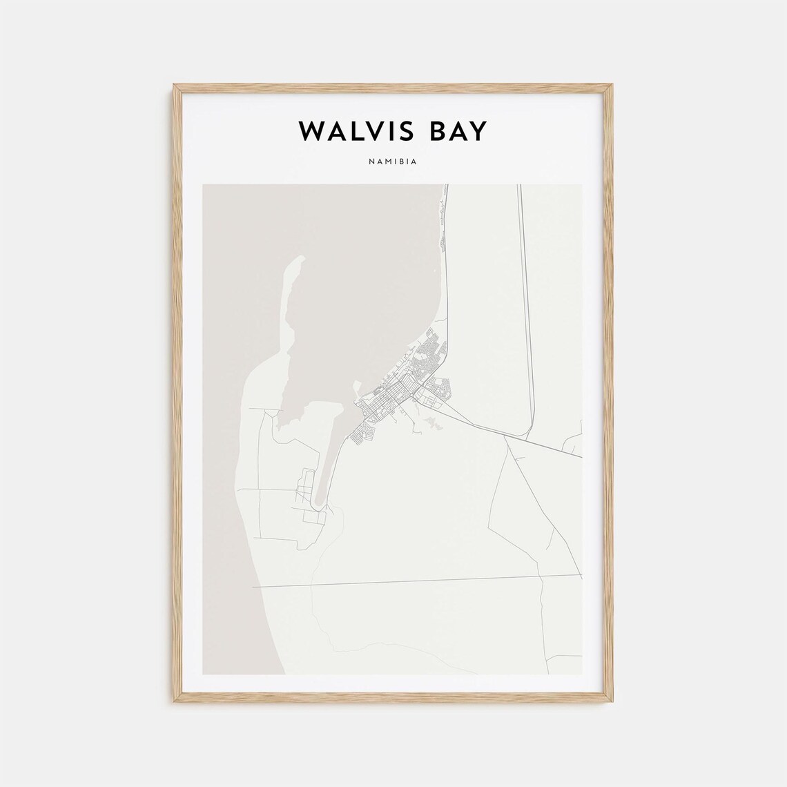 Walvis Bay Namibia Minimalist Coastal City Street Map Art Poster