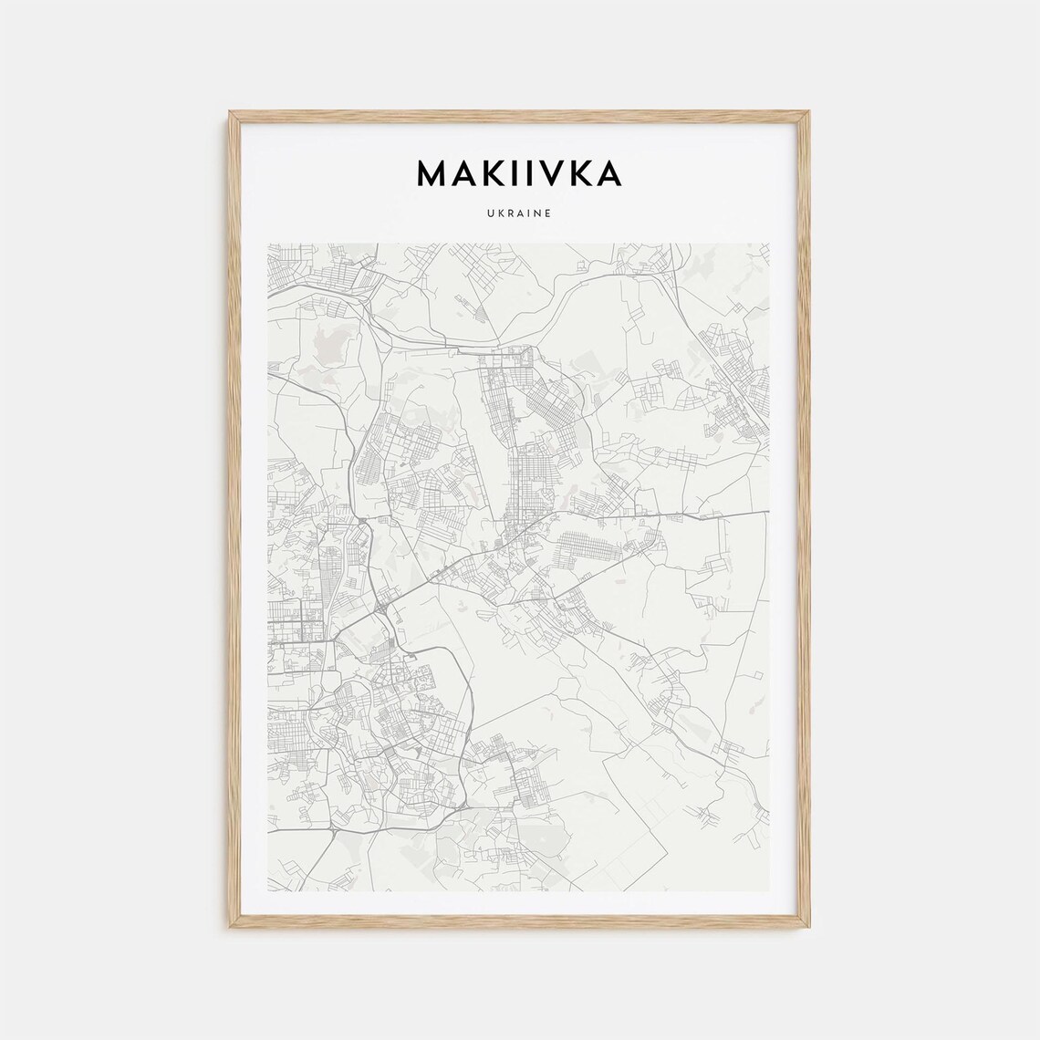 Makiivka Ukraine Minimalist Street Map Poster For Modern Travel Decor