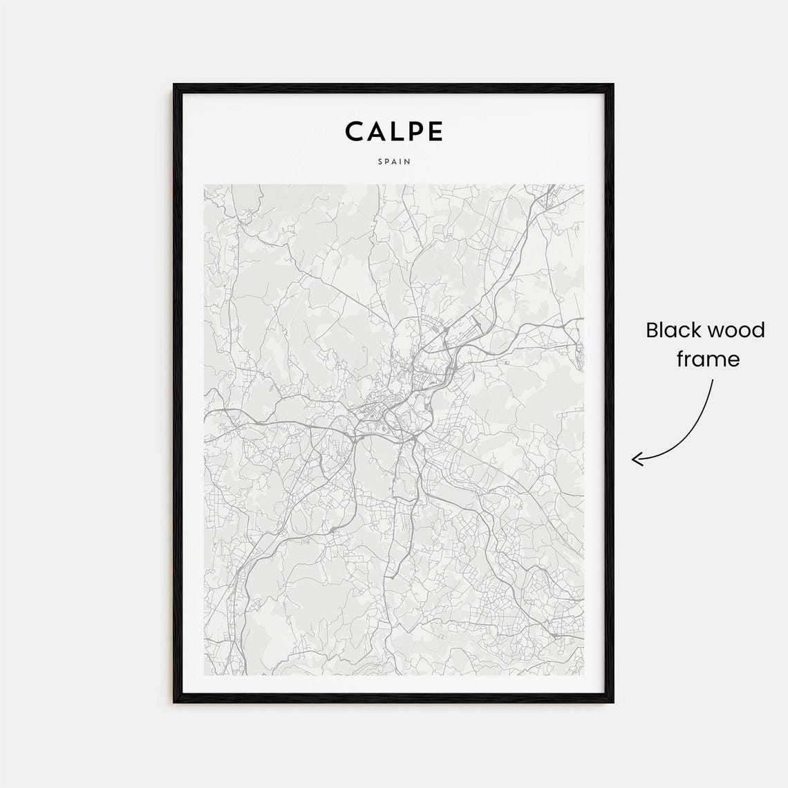Calpe Spain Minimalist Coastal Town Street Map Modern Wall Art Decor - Image 3