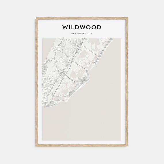 Wildwood Map Poster Wildwood Map Print Wildwood Personalized Map Art Wildwood Wall Art Wildwood Travel Print New Jersey Usa
