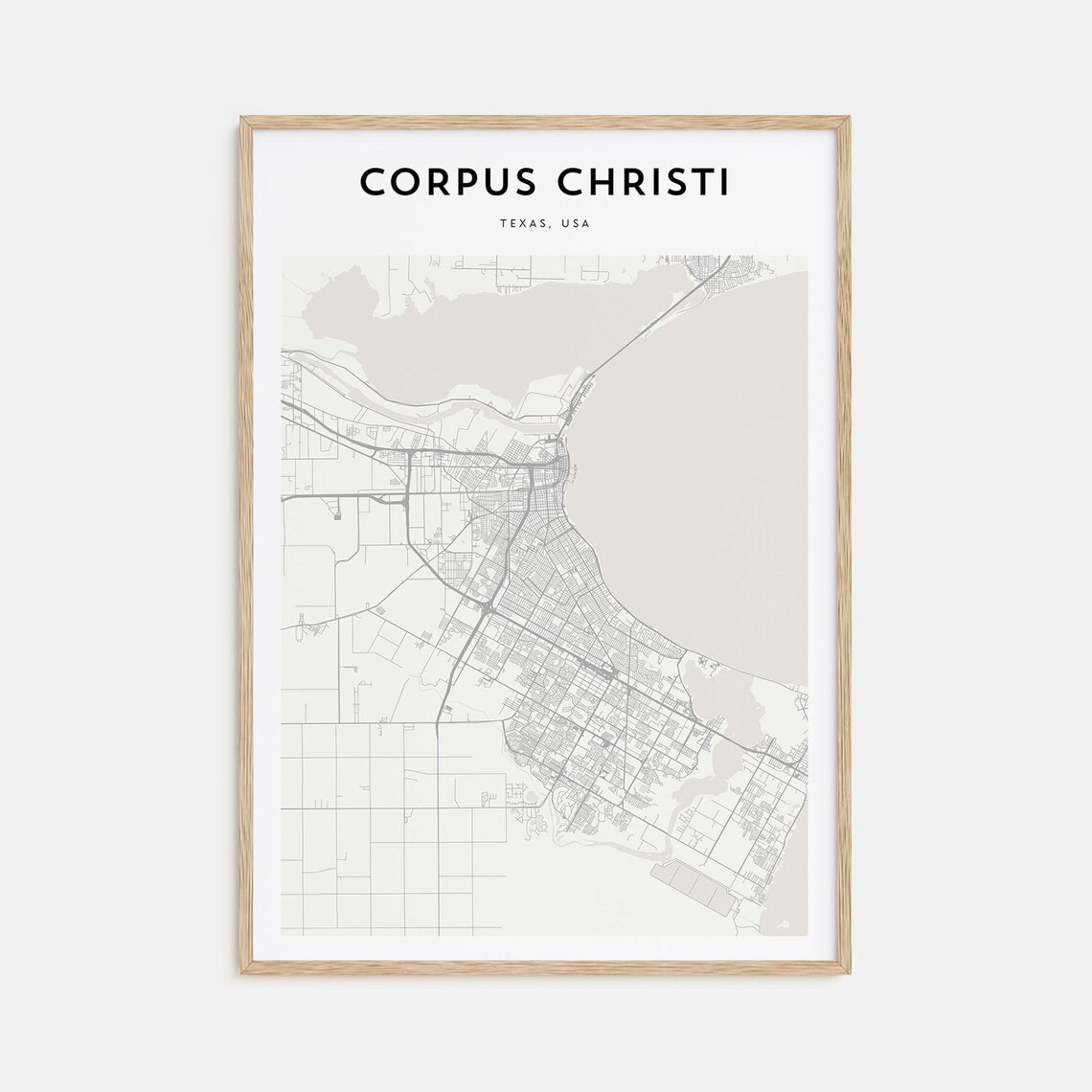 Corpus Christi Texas Minimalist Street Map Coastal City Poster