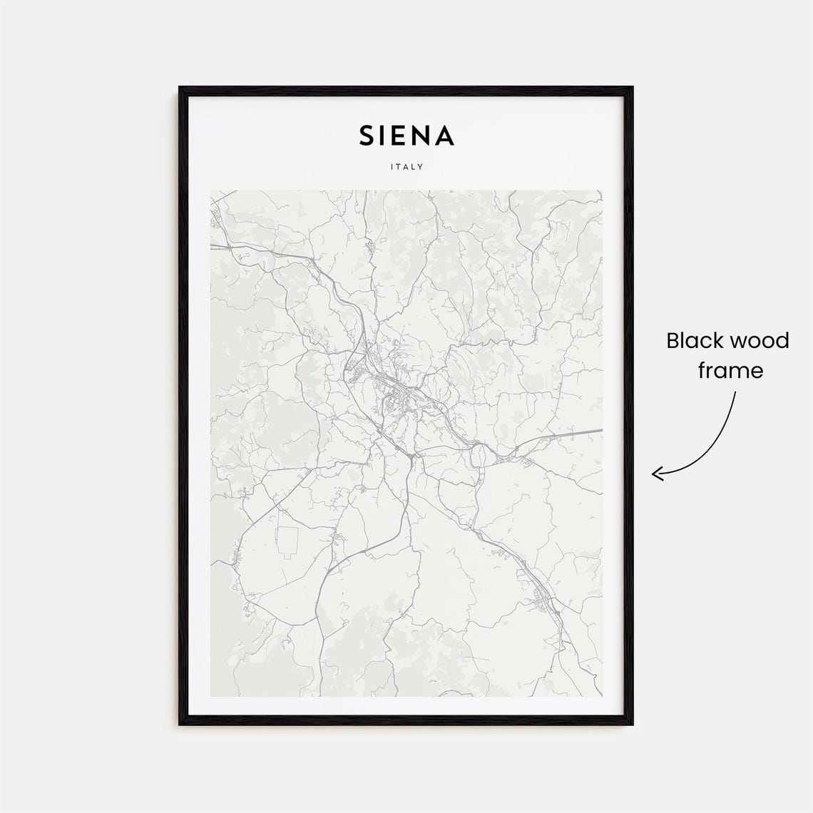 Siena Italy Minimalist Historic City Map Poster with Bold Typography - Image 3