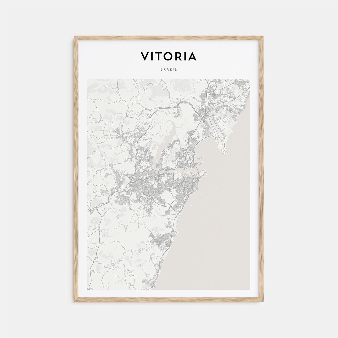 Vitoria Brazil Modern Minimalist City Street Map Travel Poster
