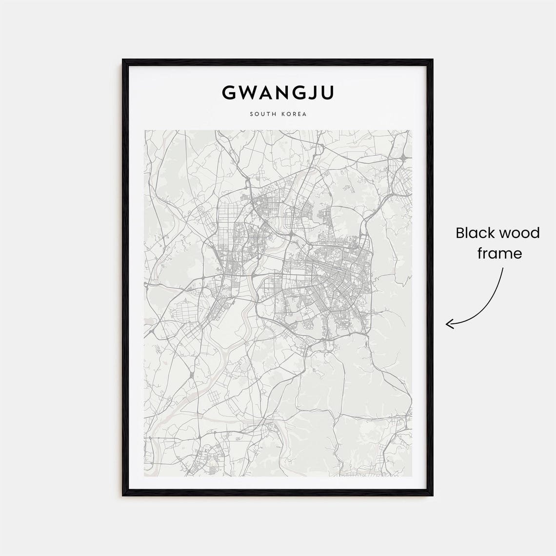 Modern Gwangju South Korea Minimalist City Map Wall Decor Poster - Image 3