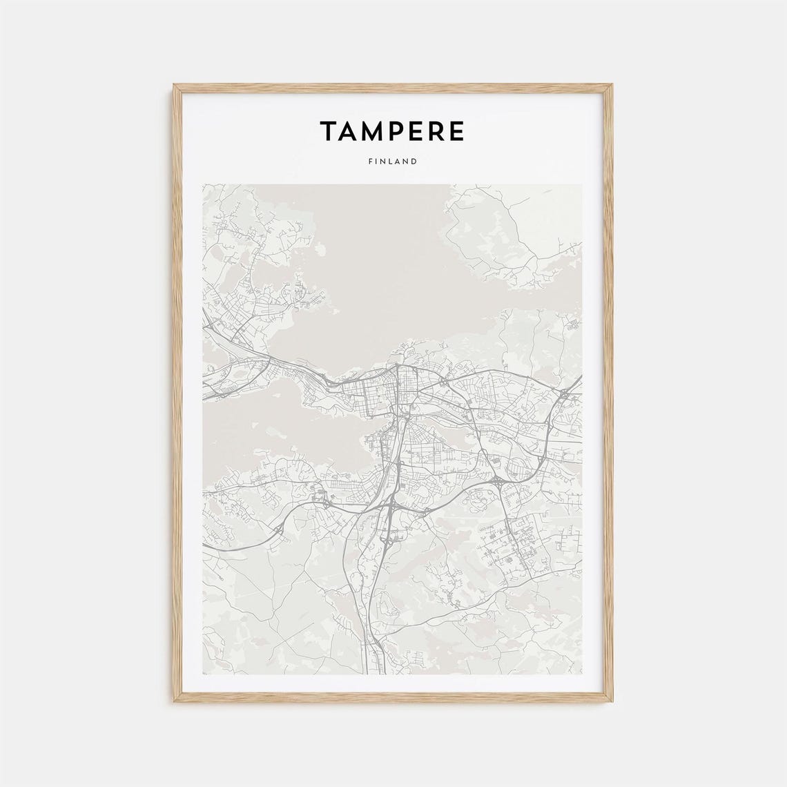 Tampere Finland City Street Map Scandinavian Minimalist Poster