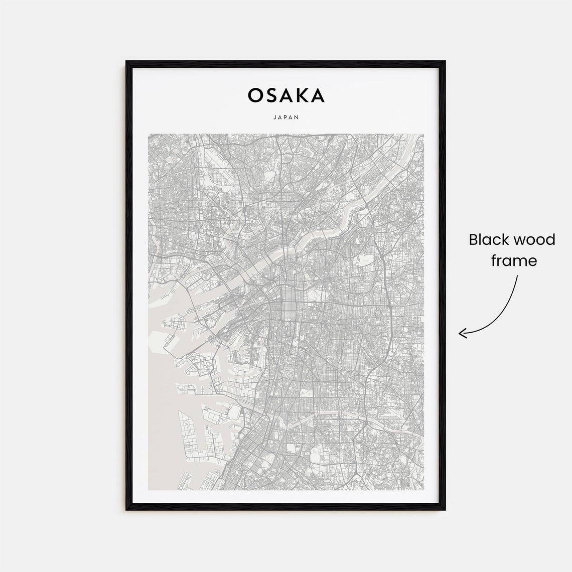 Osaka Japan Kansai Metropolis Neon Nights Minimalist Map Travel Poster - Image 3