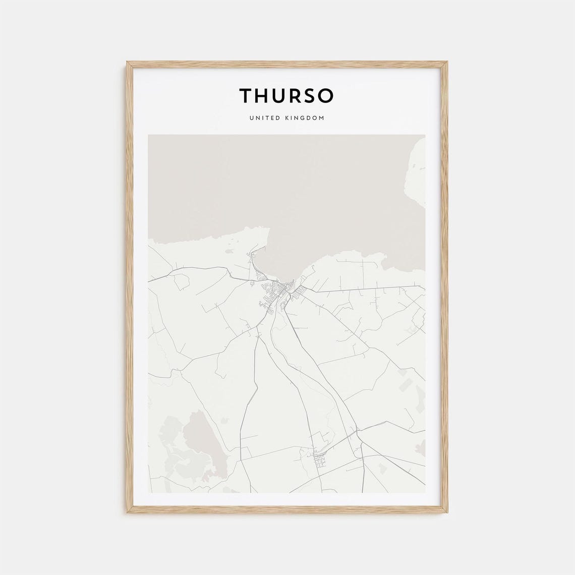 Thurso United Kingdom Minimalist Coastal Map Line Art Poster