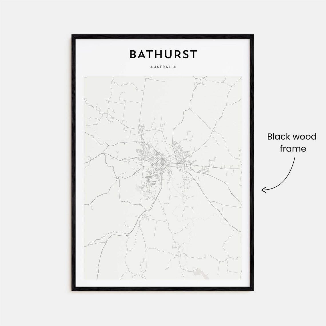 Bathurst, Australia Minimalist City Street Map Fine Line Art Poster - Image 3