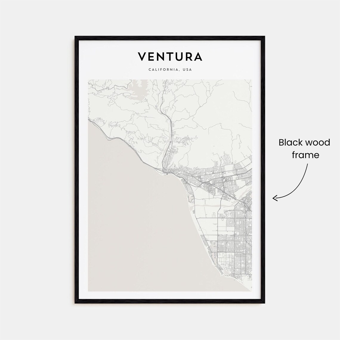 Ventura California USA Minimalist Street Map Line Art Poster - Image 3
