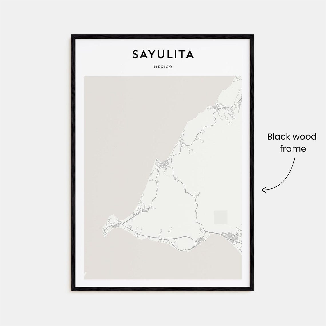 Sayulita Mexico Scandinavian Minimalist Coast Map Travel Poster - Image 3