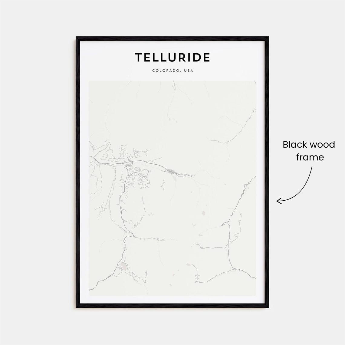 Telluride Colorado USA Minimalist Street Map Line Art Poster - Image 3