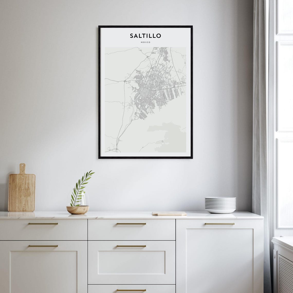 Saltillo Mexico Minimalist Street Map Modern City Travel Poster - Image 2