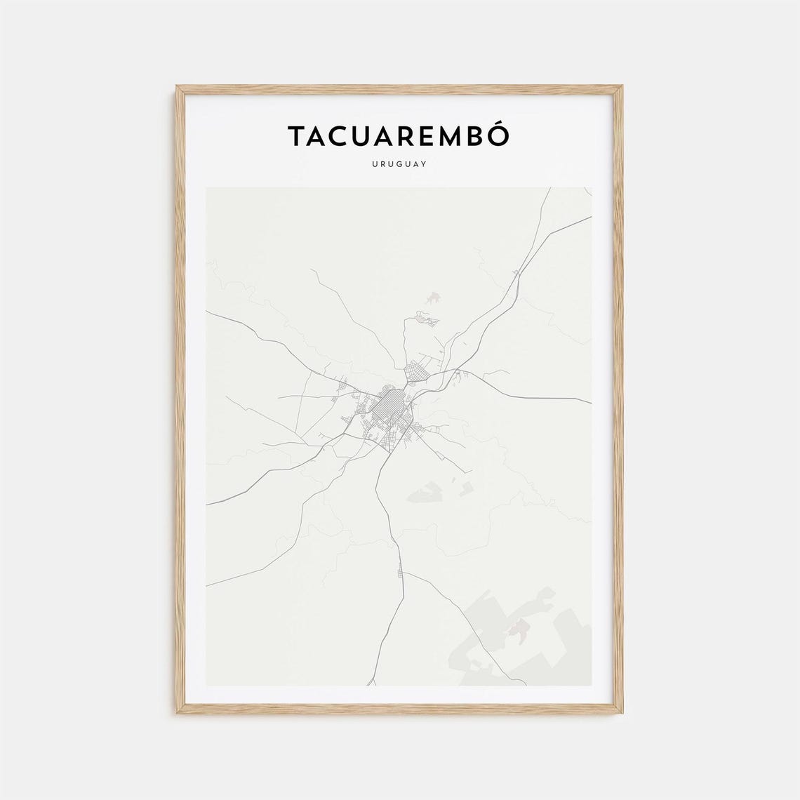 Tacuarembó Uruguay Minimal Cream City Map Travel Decor Poster
