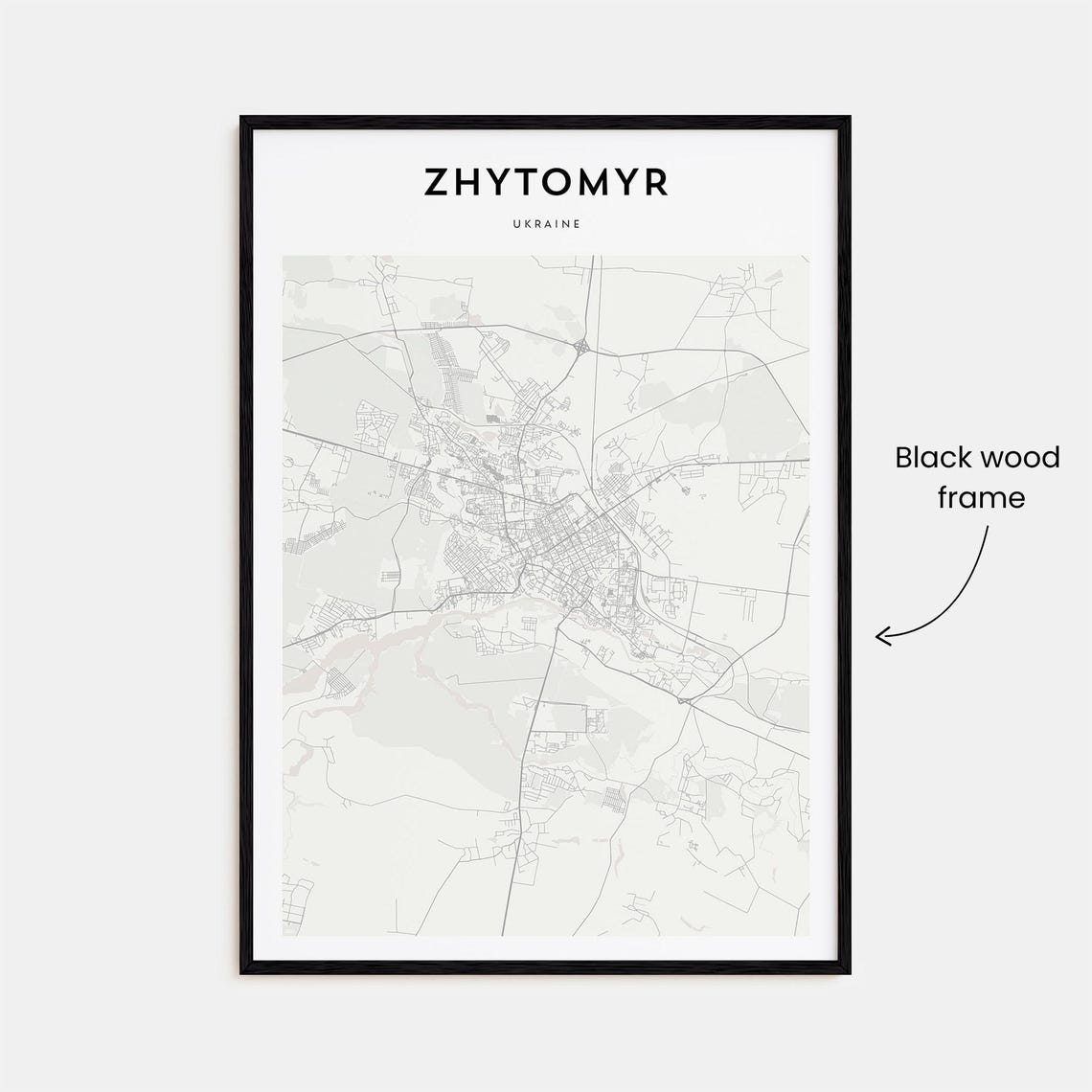 Zhytomyr Ukraine Historic City Minimalist Street Map Decor Poster - Image 3