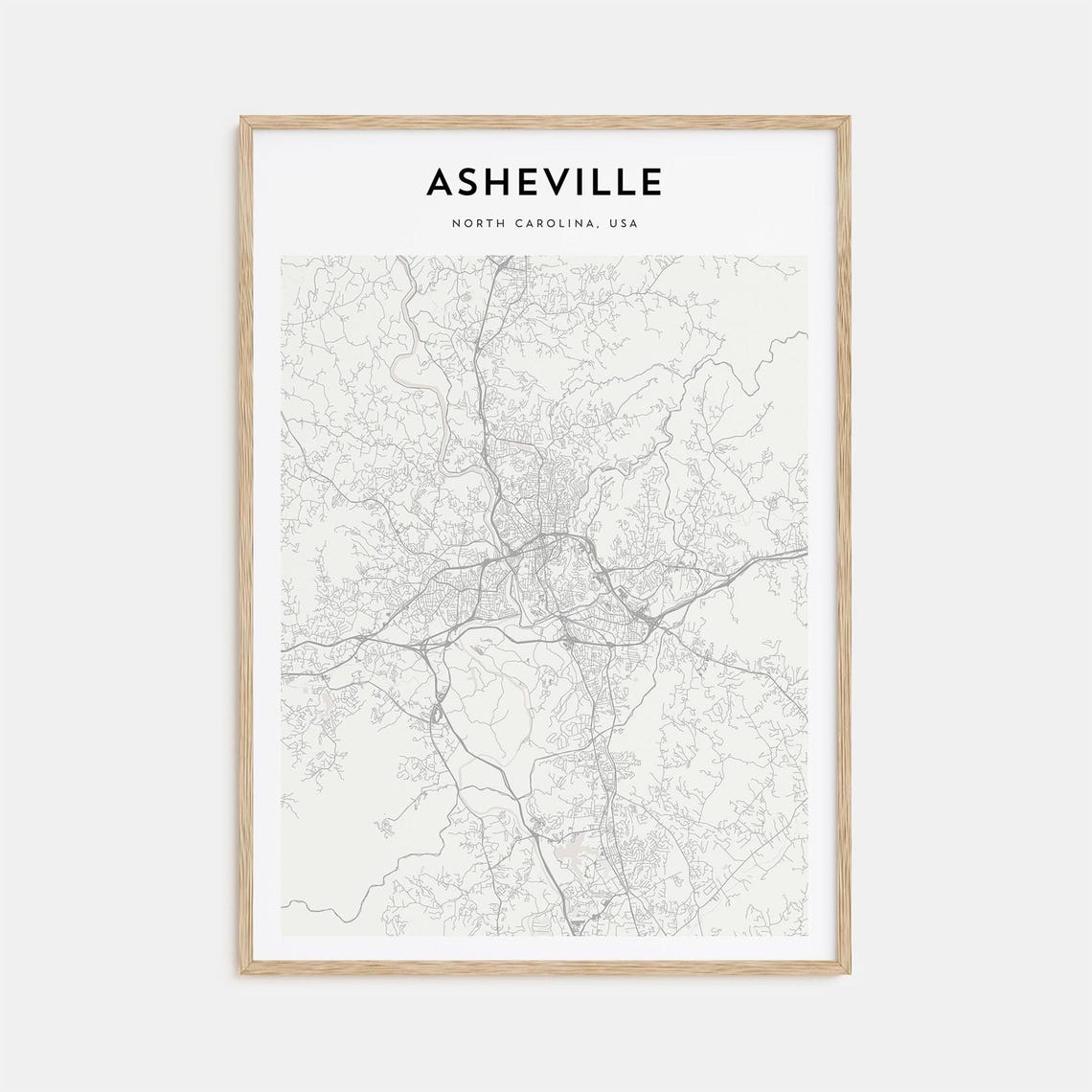 Asheville Map Poster Asheville Map Print Asheville Personalized Map Art Asheville Wall Art Asheville Travel Print North Carolina Usa