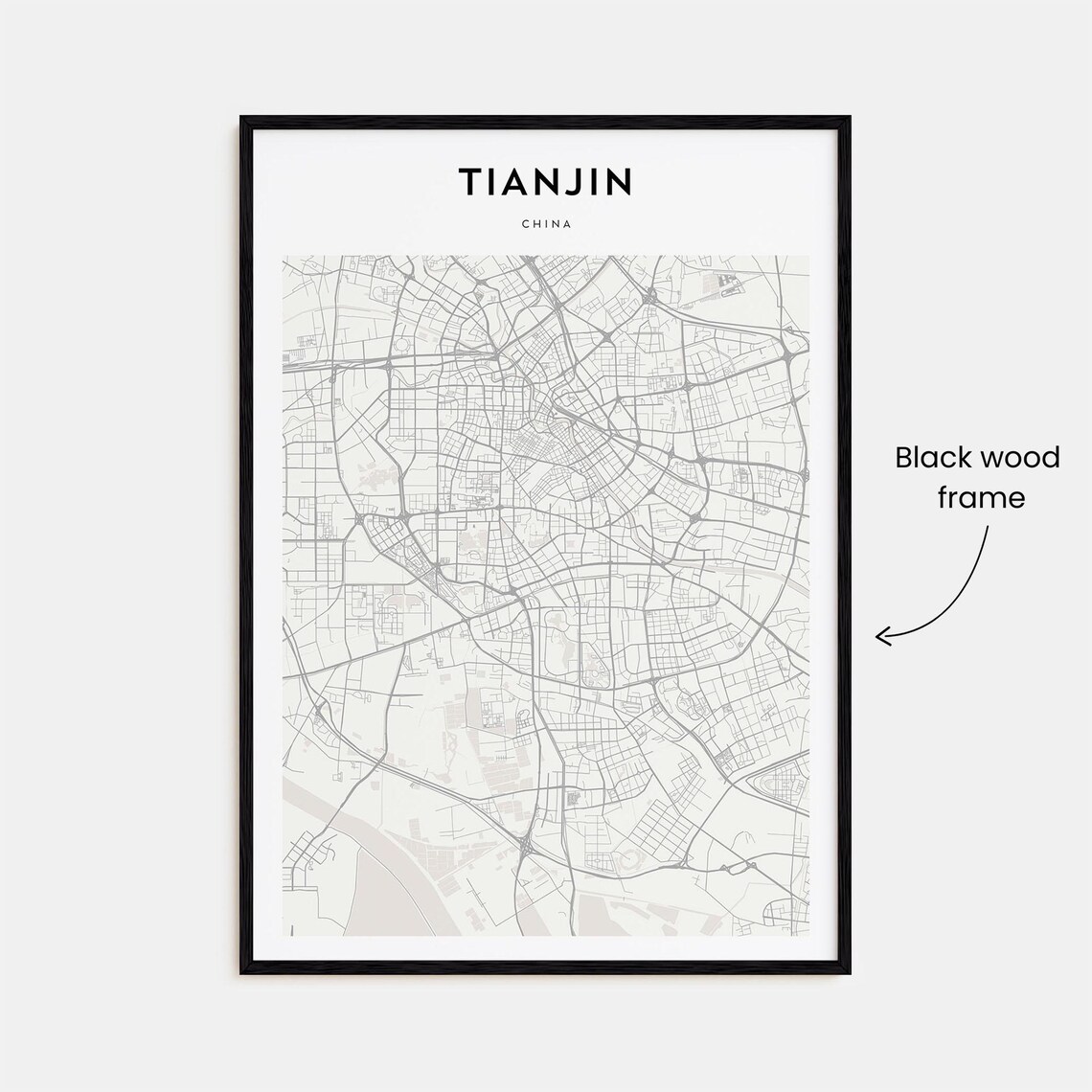 Tianjin China Modern Minimalist City Street Map Travel Art Poster - Image 3