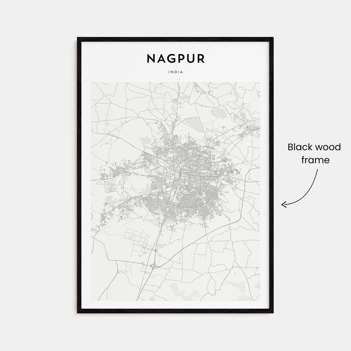 Nagpur India Minimalist Line Art City Map Poster for Modern Home Decor - Image 3