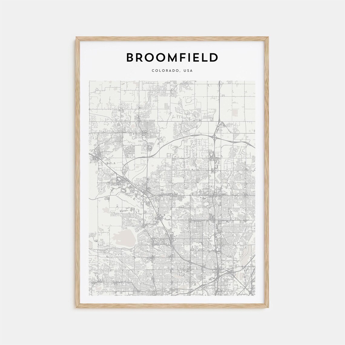 Broomfield Colorado Minimalist Line Map City Street Art Poster