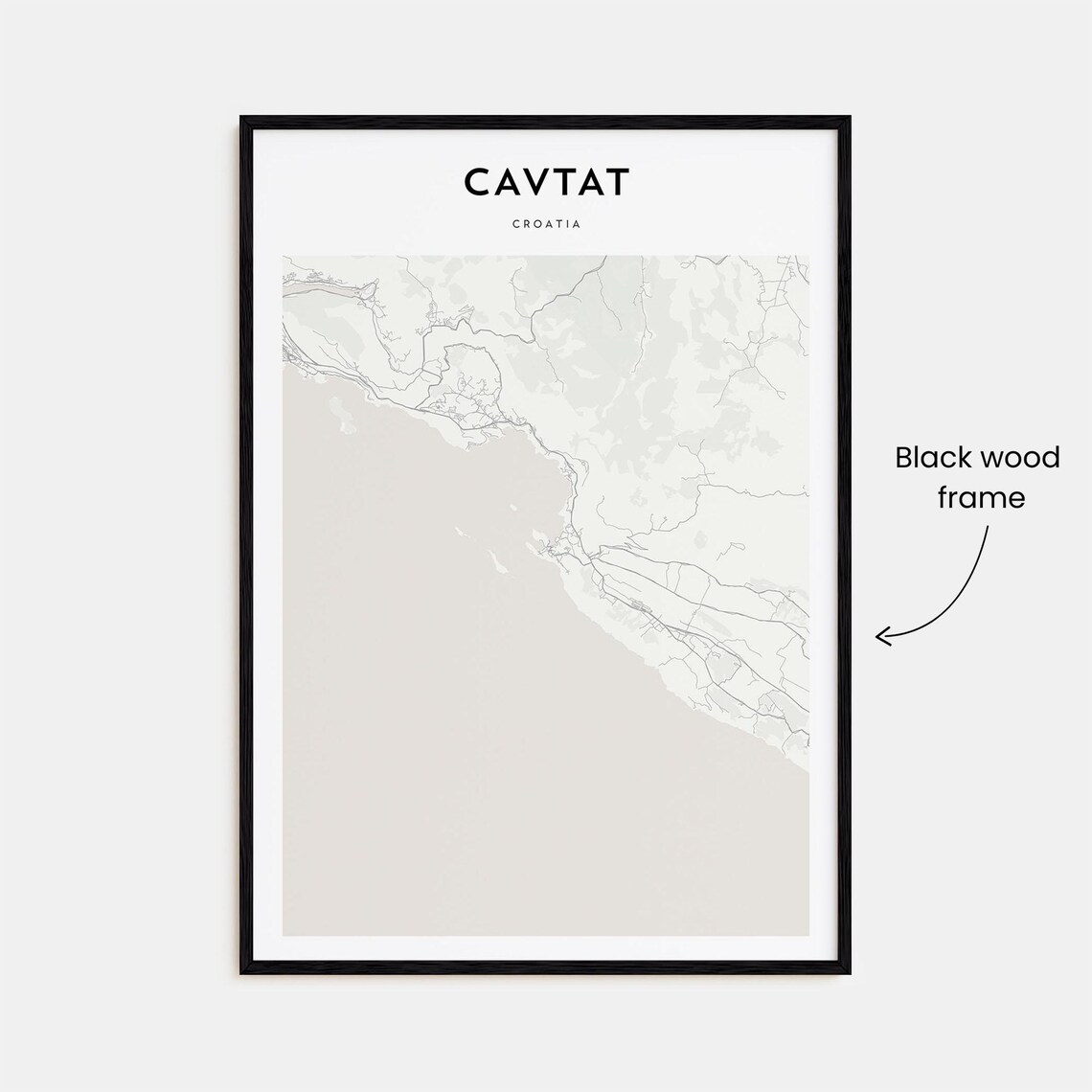 Cavtat Croatia Minimalist Adriatic Coast Street Map Wall Art Decor - Image 3
