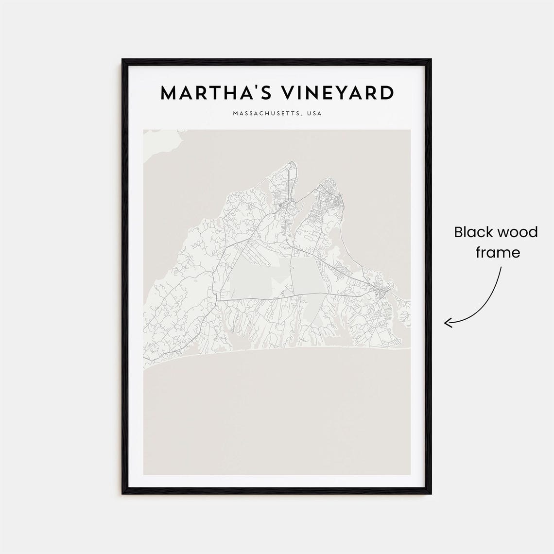 Martha's Vineyard Massachusetts Minimalist Island Map Art Poster - Image 3