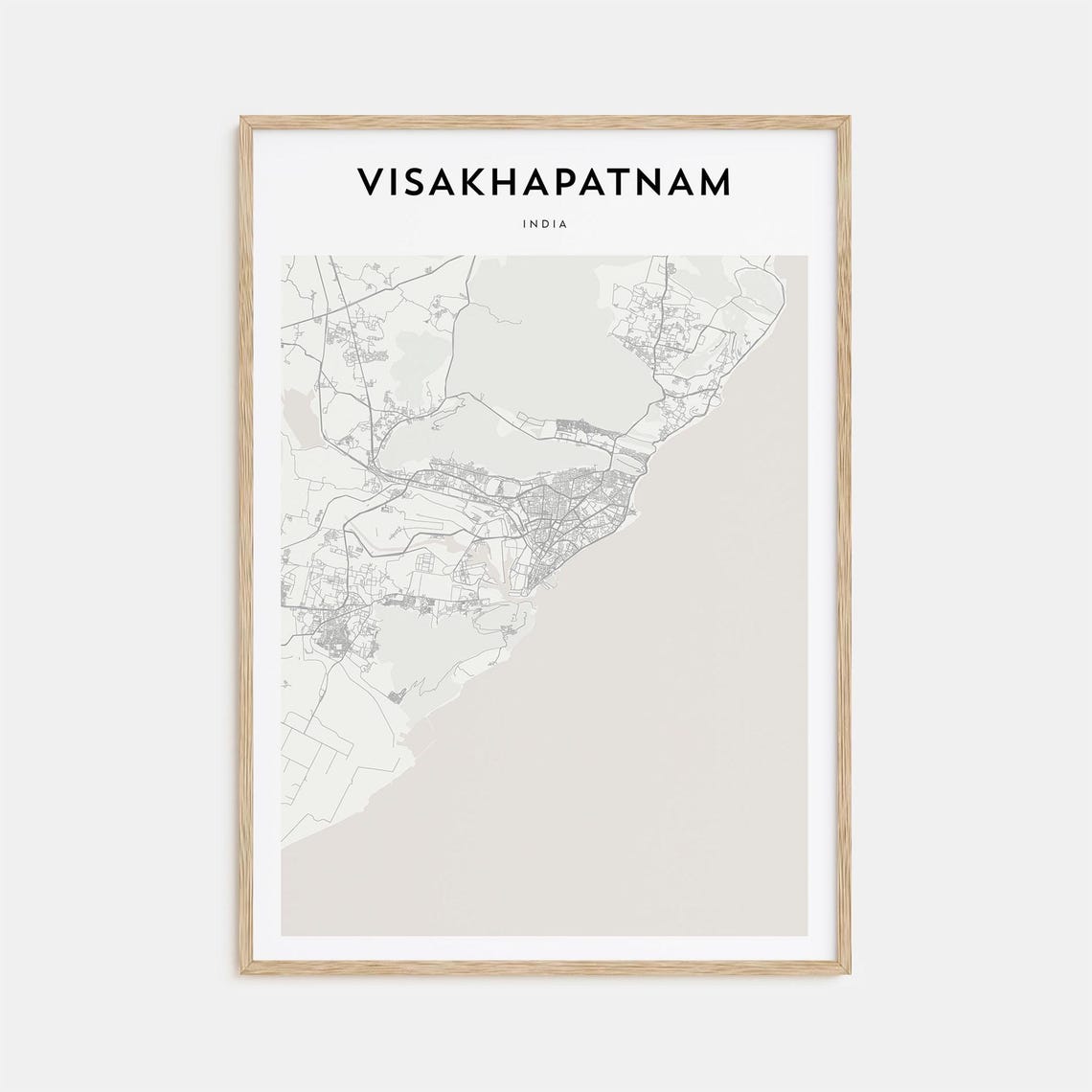 Visakhapatnam India Elegant Minimalist City Street Map Poster