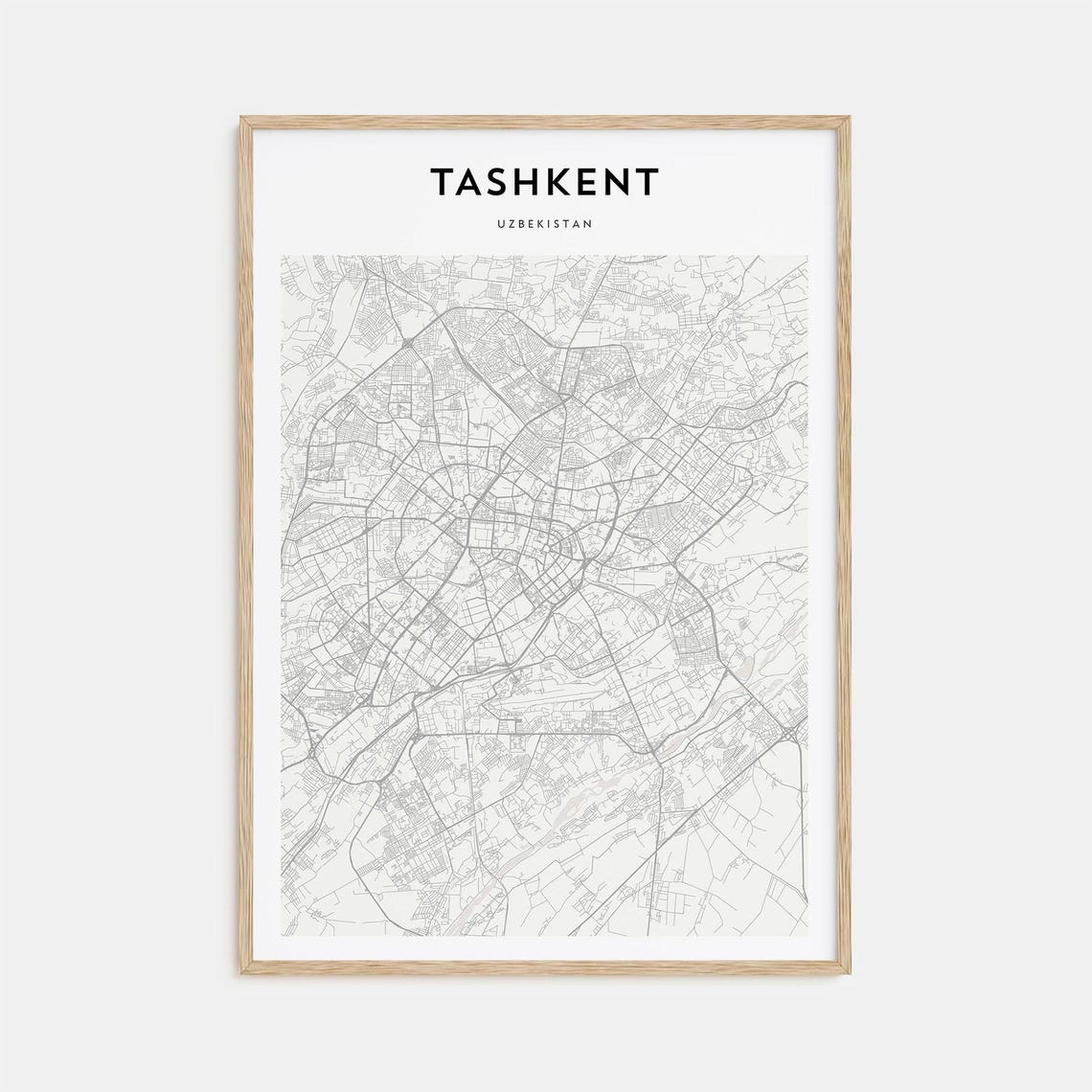 Tashkent Uzbekistan City Street Map Scandinavian Minimalist Poster