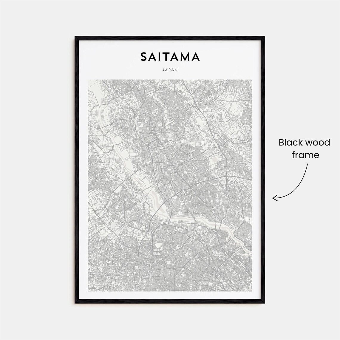 Saitama Japan Minimalist Street Map Modern City Asia Travel Poster - Image 3