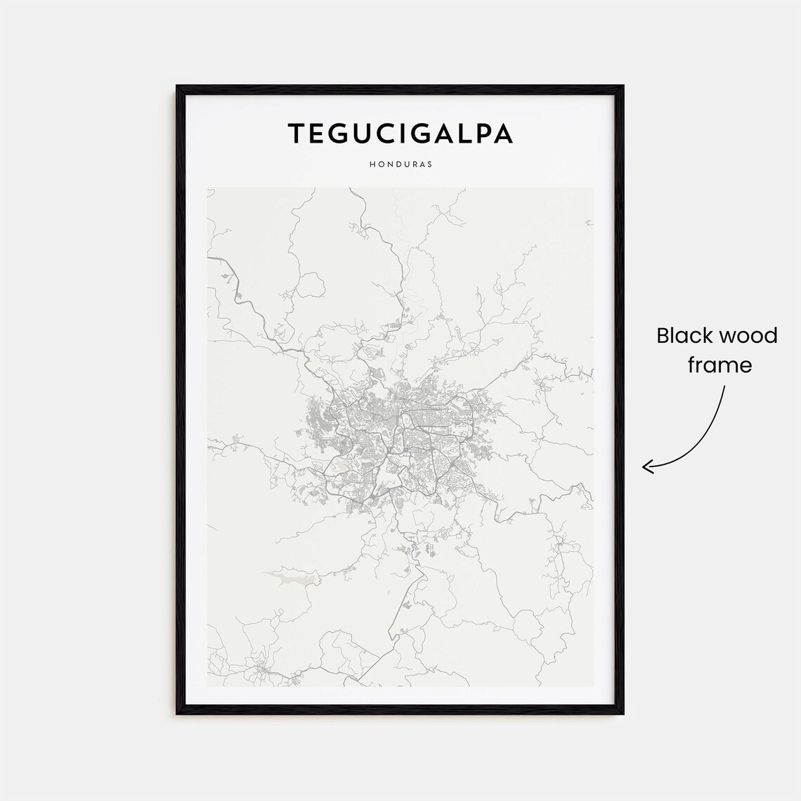 Tegucigalpa Honduras Minimalist City Street Map Travel Poster - Image 3