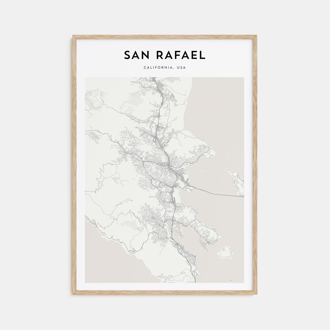 San Rafael California Minimalist Street Map Modern City Poster