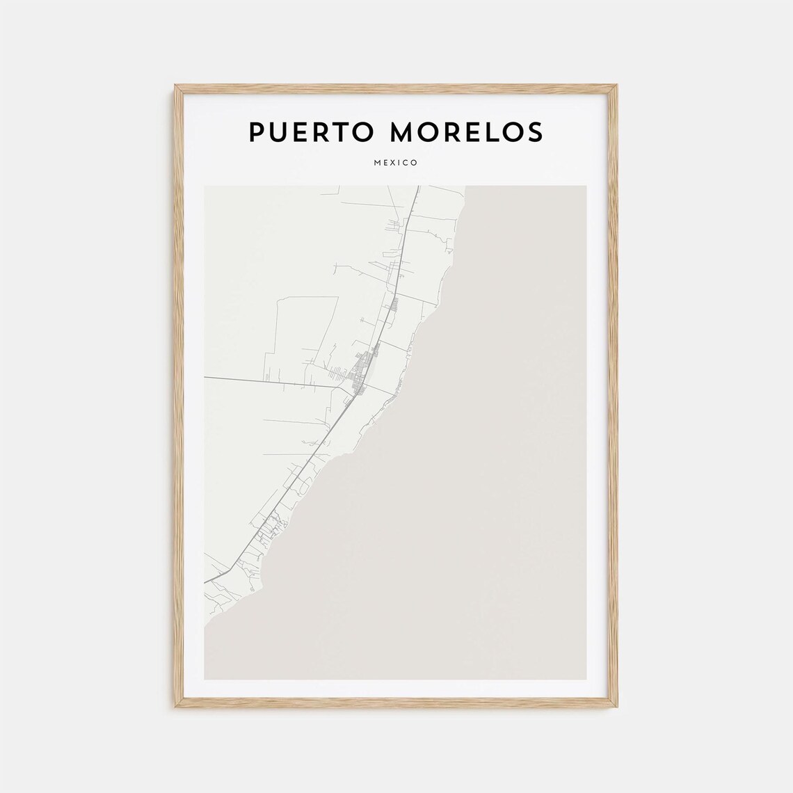 Puerto Morelos Mexico Minimalist Modern City Map Street Art Poster