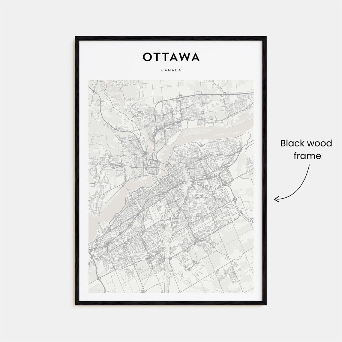 Ottawa Canada Minimalist Street Map Capital City Travel Art Poster - Image 3