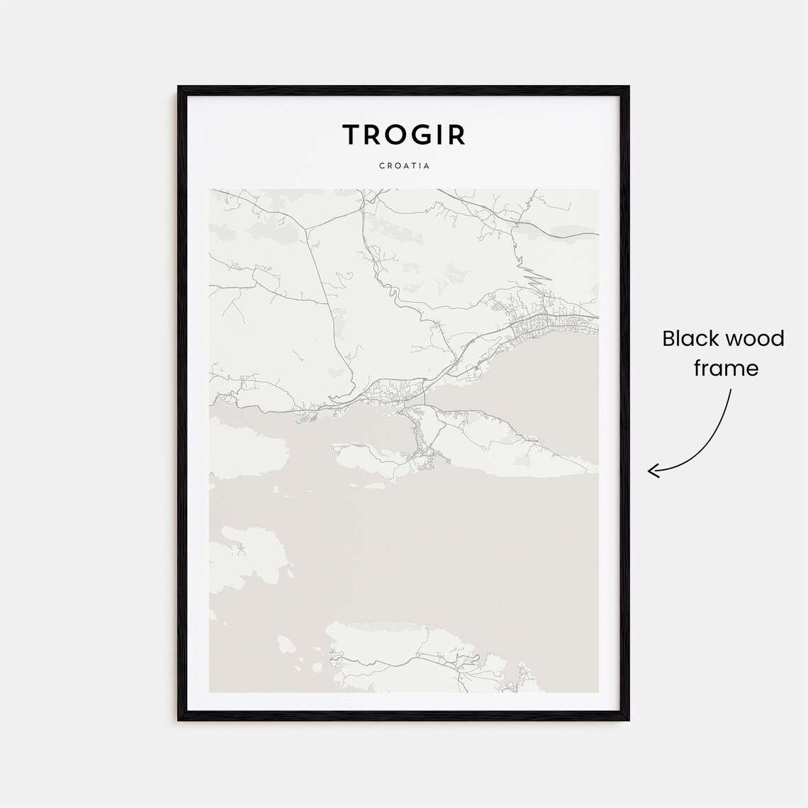 Trogir Croatia Minimalist Coastal Street Map Art Travel Poster - Image 3