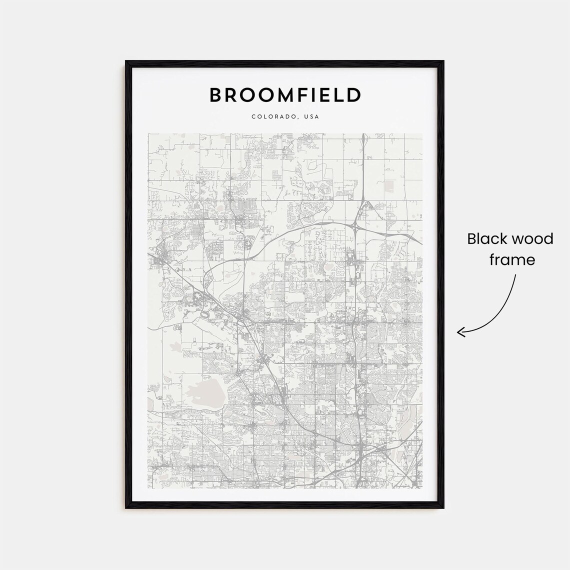 Broomfield Colorado Minimalist Line Map City Street Art Poster - Image 3