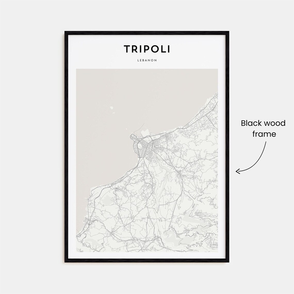 Tripoli Lebanon Minimalist City Street Map Travel Art Poster - Image 3
