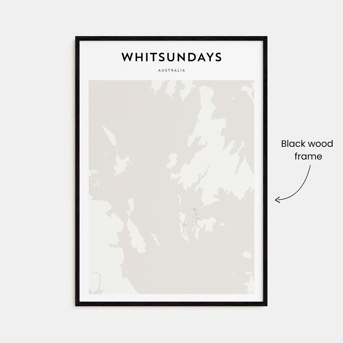 Whitsundays Australia Minimalist Islands Map Vintage Art Poster - Image 3