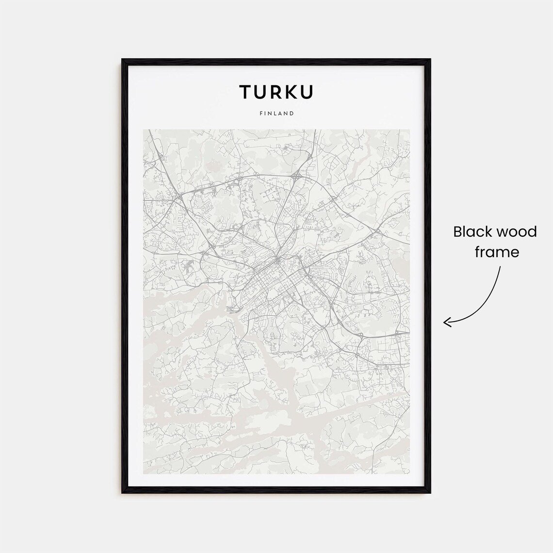 Turku Finland Modern Minimalist City Street Map Travel Art Poster - Image 3