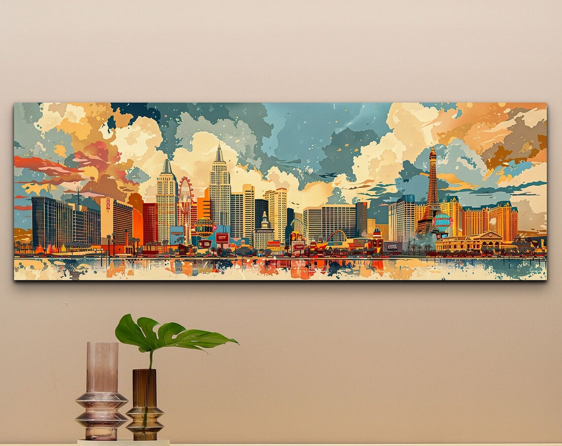Las Vegas Strip, Mid Century Modern Art Print